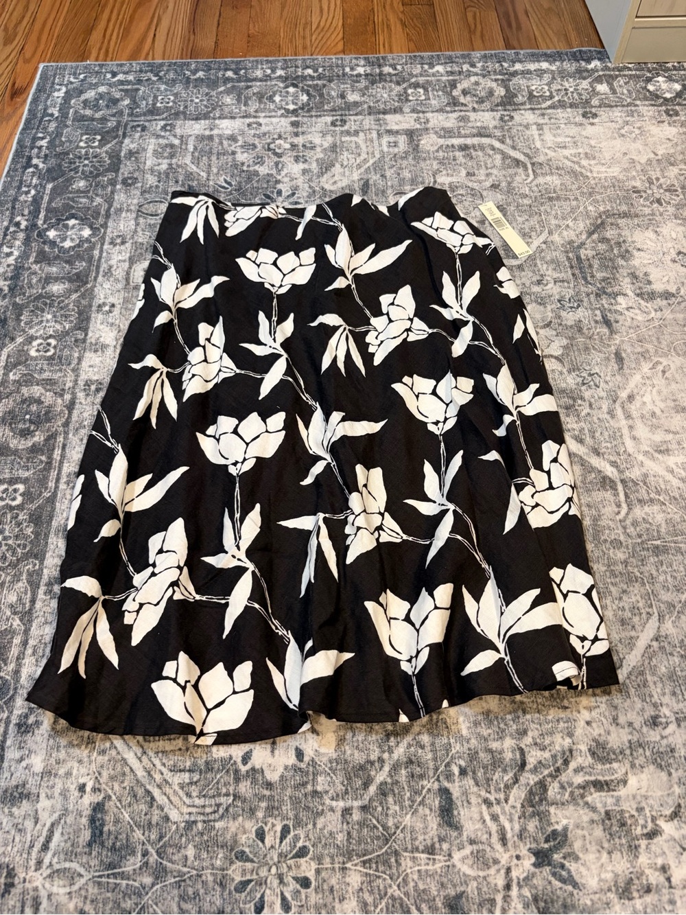 Amanda Smith brown & White Floral A-Line Midi Skirt